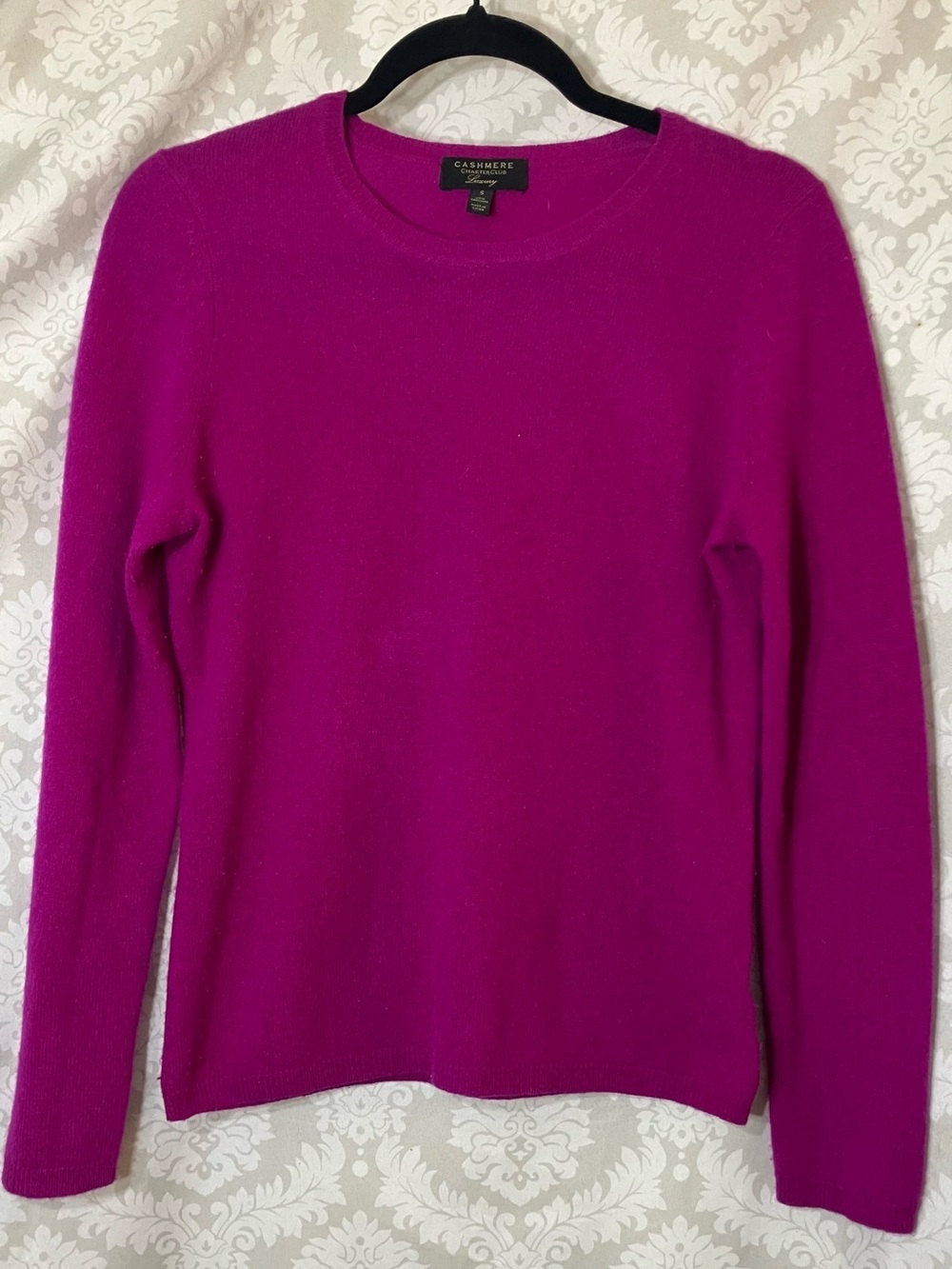 Charter Club Cashmere-Blend Crewneck Sweater in Fuchsia